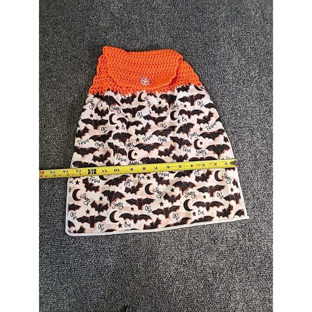 NEW  Handmade Crochet Halloween Kitchen Oven Door Hanging Towel Bats